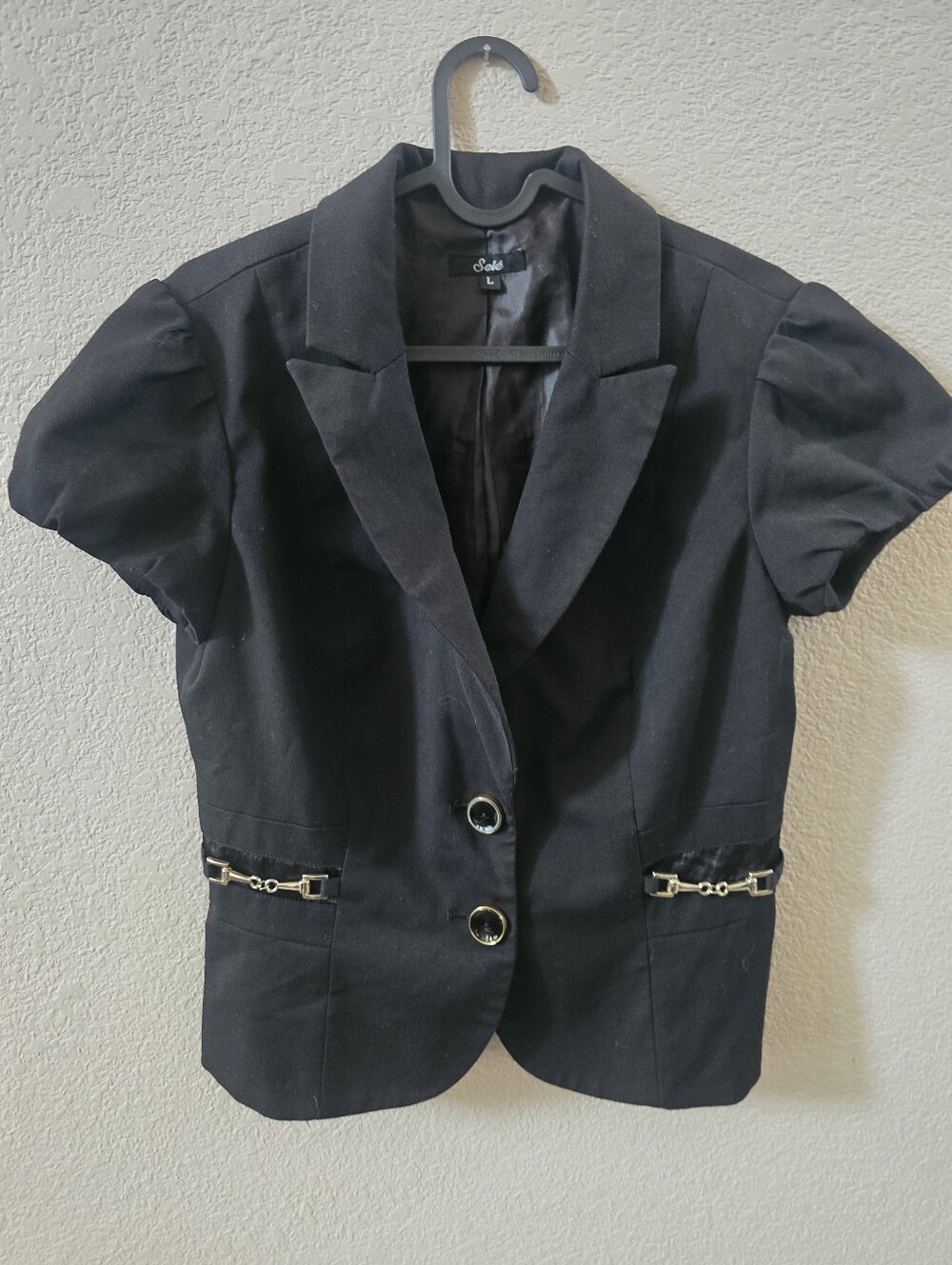 SELE Black Short Sleeve Blazer Jacket